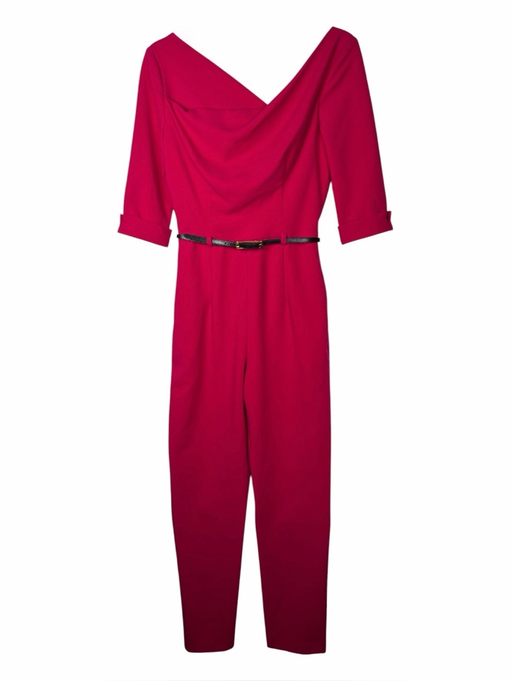 Black Halo NWT Classic 3/4 Sleeve “Jackie O” Jumpsuit In Snapdragon Color. SZ 2